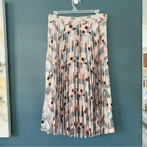 Club Monaco pleated jupe multi maxi skirt large new with tag